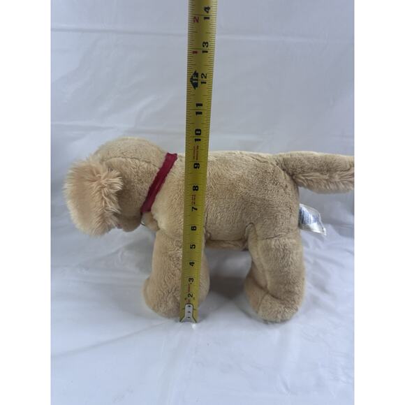 Yellow Lab Puppy Dog Plush Red Collar Large Retriever Stuffed Build A Bear Tan - Picture 6 of 6